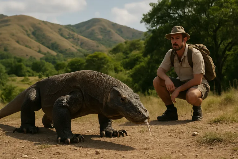 Het avontuur van het spotten van komodovaranen